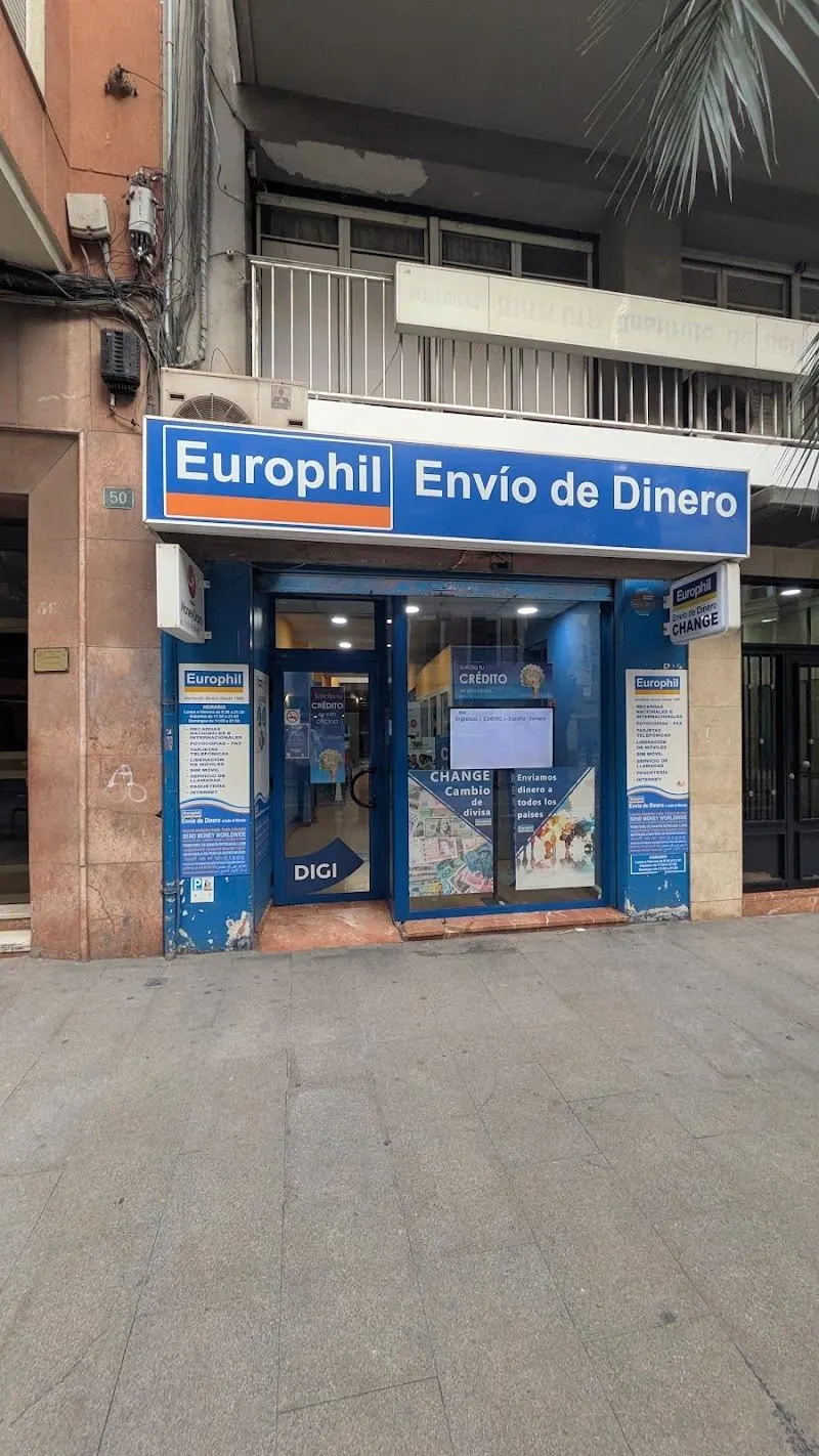EUROPHIL Envío de Dinero - Oficina de Cambio de Divisa Change-Dolar, Libras