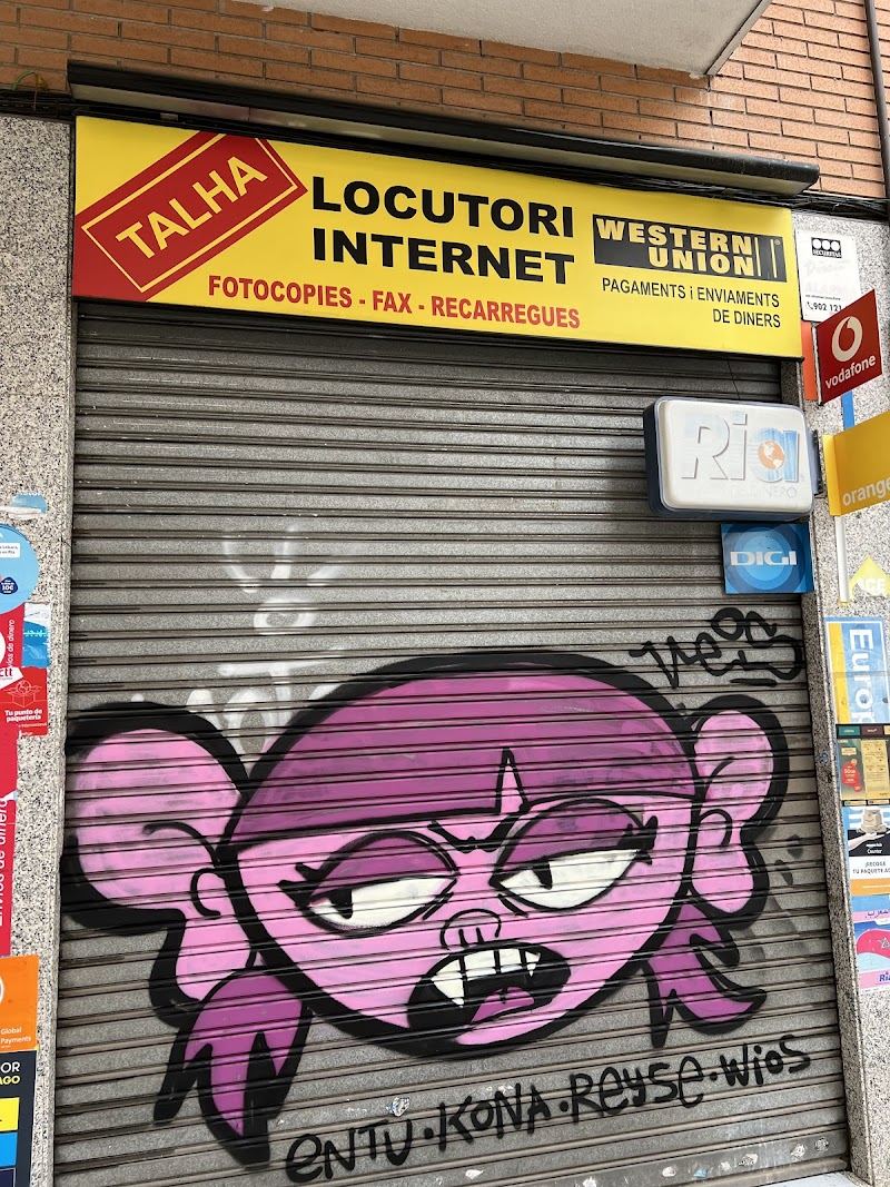 Talha locutorio y Internet y enviar dinero