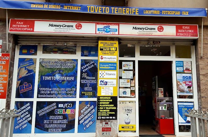 TovetoTenerife,ria,western union,moneygram,titanes,europhil,nickel,cambiomoneda,enviospagosdinero,LEBARA,digi